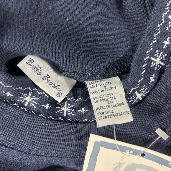 Bobbie Brooks Womens SZ S Blue Christmas Snowman Embroidered Ugly Sweatshirt New - Picture 7 of 8